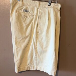 Ralph Lauren Mens pale yellow chino  Cotton Shorts Men’s Size 40